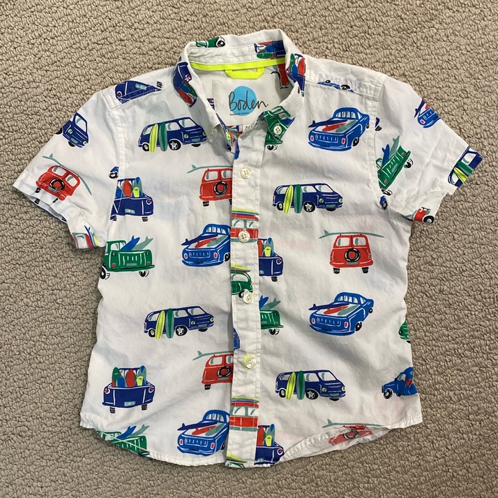Mini Boden Boys Surf Wagon Shirt sz 3-4